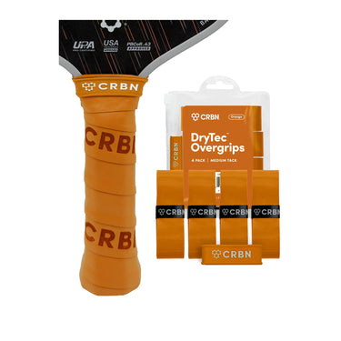 CRBN DryTec™ Overgrips orange provide excellent comfort, moisture absorption, and control. Includes four 0.6 mm overgrips for all pickleball paddles. Buy now at Pickleball Corner Singapore.