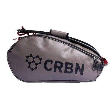 CRBN Pro Team Tour Bag 2.0 in grey fits 6 paddles, has a cooler pocket, sling bag, and shoe compartment. Buy now at Pickleball Corner Singapore.